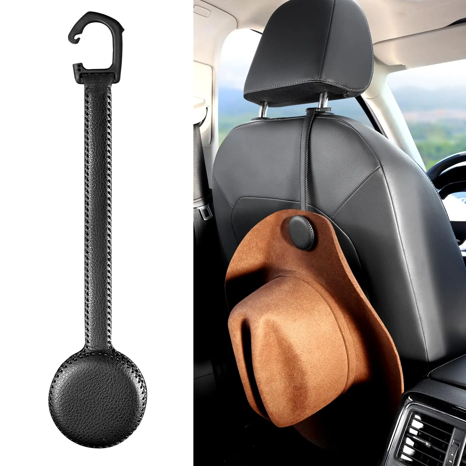 

Soporte para sombrero de vaquero para camión, clip magnético para sombrero de piel para coche, reposacabezas, colgador de