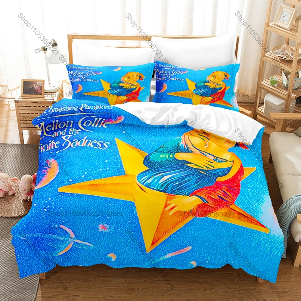 

Siamese Dream Album Art Print 3 In 1 Quilt Cover Set With Two Pillowcases Vintage Alternative Rock Home Bedroom Decoration