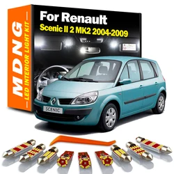 MDNG 16Pcs For Renault Scenic II 2 MK2 2004-2008 2009 Vehicle Bulbs LED Interior Dome Map Light Kit Car Led Lamp Canbus No Error