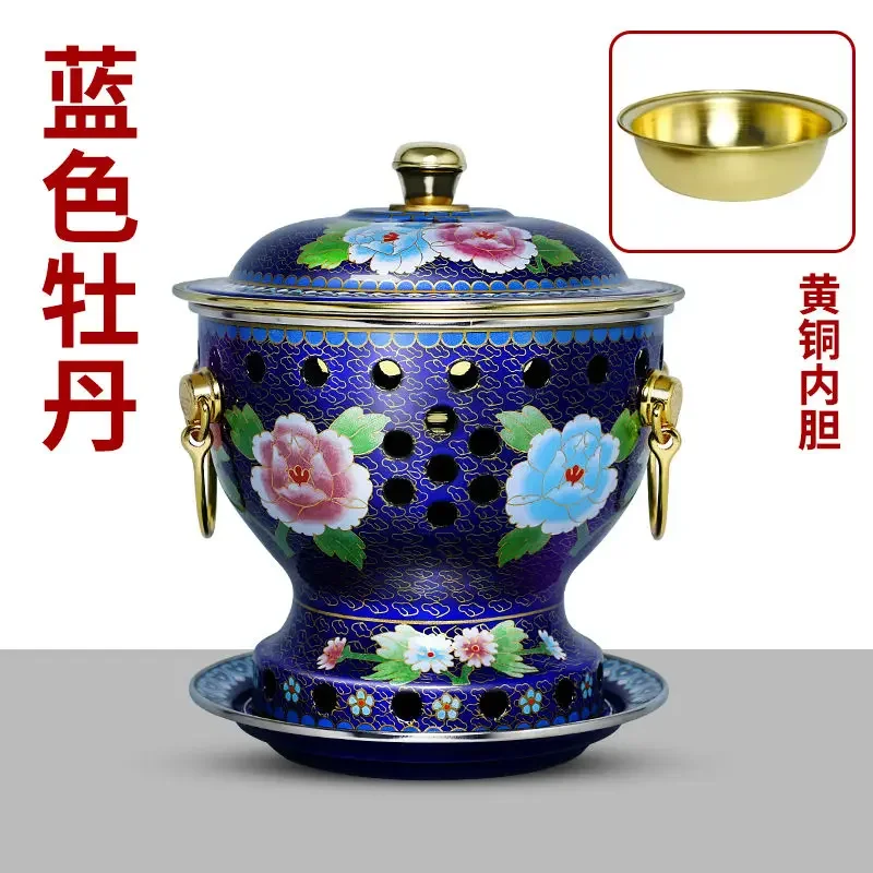 Cloisonne Copper Hot Pot Single Meal Environmentally Friendly Oil Alcohol Hotpots Single Enamel Pure Copper Pots For Cooking
