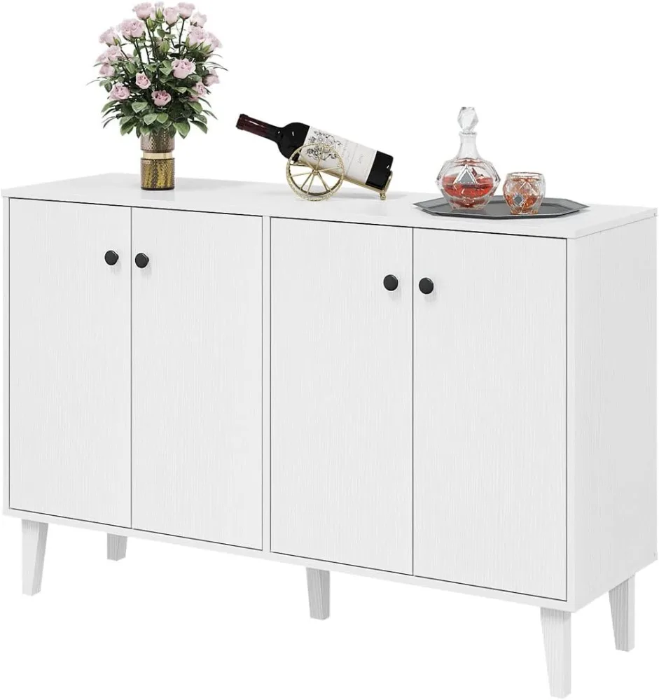 Panana Sideboard Buffet Cabinet Kitchen Storage Cabinet Living Room 4 Doors Console Table Storage Cabinet