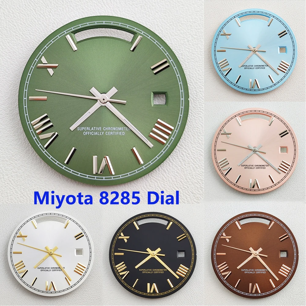 31mm Miyota 8285 Zifferblatt Uhrenzifferblatt Slogo Römisches Zifferblatt Grünes Leuchtzifferblatt für Miyota 8285 Uhrwerk Zubehör