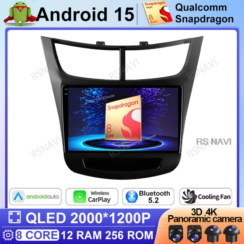 

Android 15 Car Radio For Chevrolet Sail Aveo 2015 - 2019 Wireless Carplay Auto Multimedia Head Unit DSP 5G WIFI Stereo DVD BT