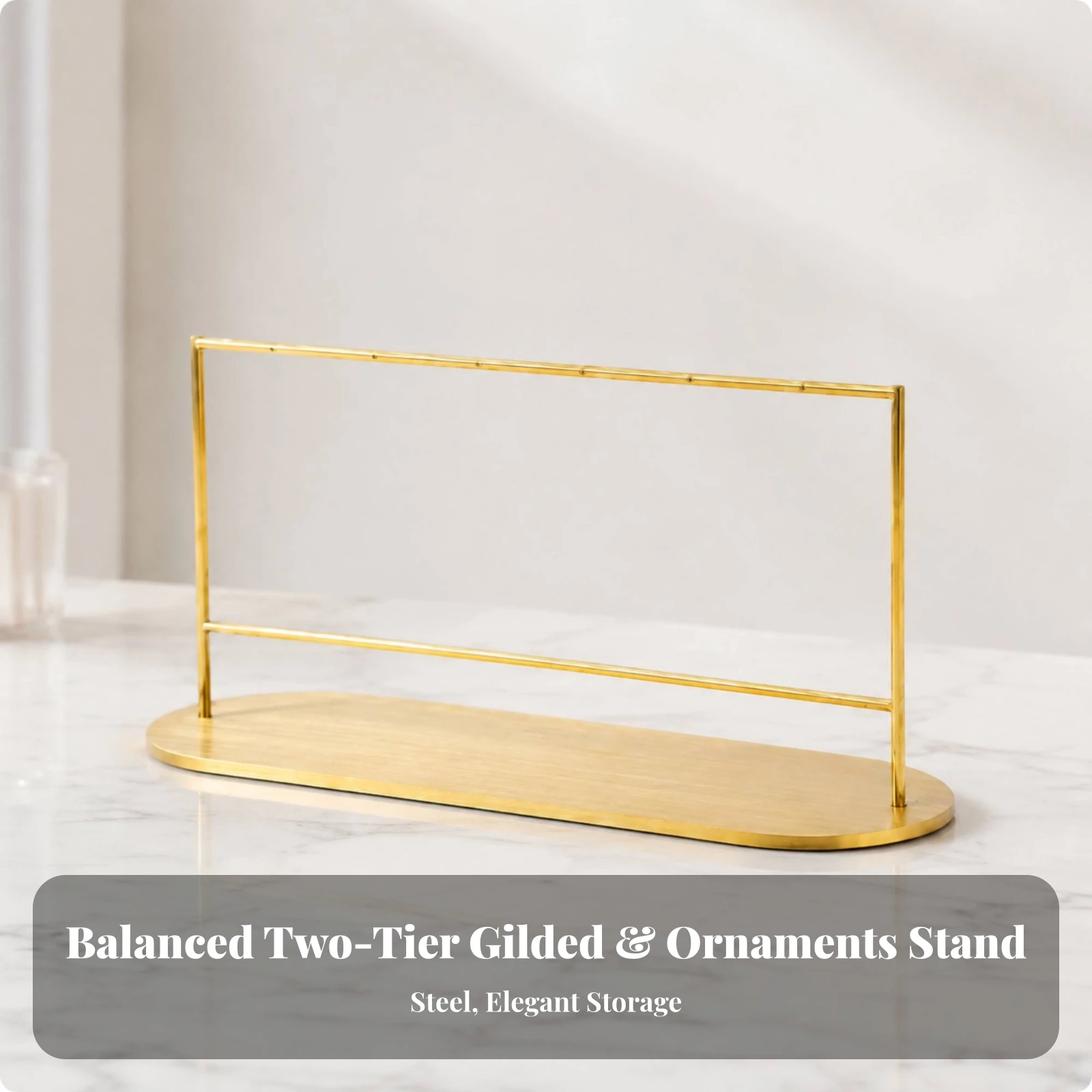 Metal Jewelry Display Rack Tangletangle-Resistant Two-Tier Jewelry Rack Necklace and Earring Holder Stylish Necklace Holder
