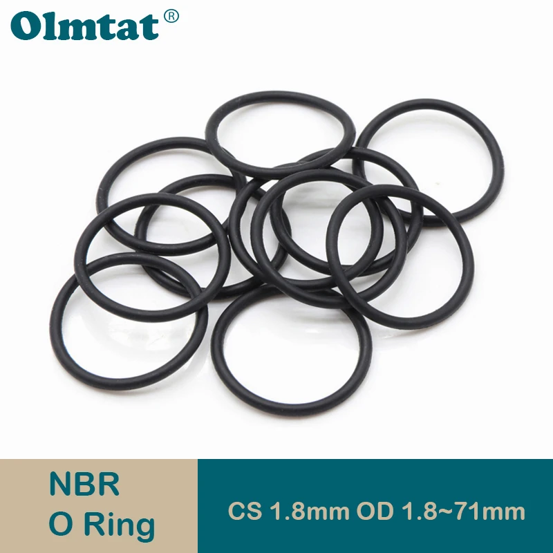 

10/50Pcs NBR O Ring Gasket Thickness CS 1.8mm ID 1.8~71mm Nitrile Rubber Round O Type Corrosion Oil Resist Sealing Washer Black