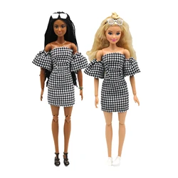 New 30cm 1/6 Doll Fashion puff sleeves top Dress Daily Wear Accessories Clothes for Barbies doll