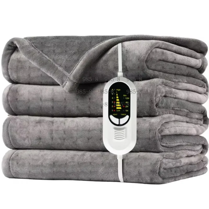 Plush Flannel Heating Throw, Smart Far-Infrared Electric Blanket with Adjustable Thermostat