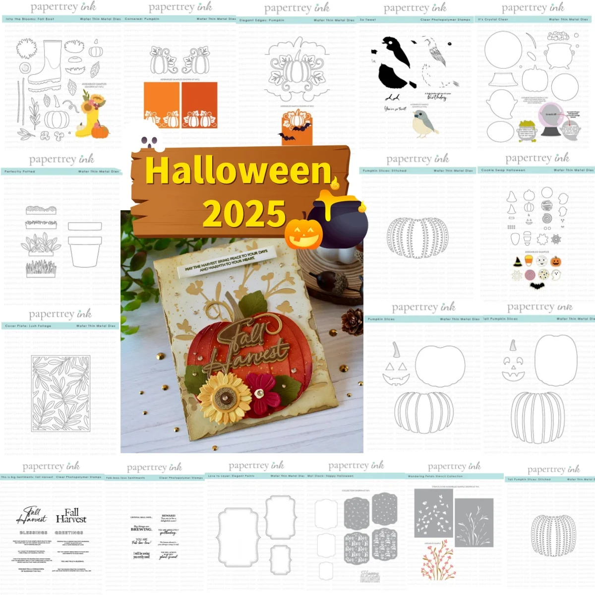 

2025 Halloween Pumpkin Bird Boot Cookie Metal Cutting Dies Clear Stamps Stencil Hot Foil for DIY Decorating Scrapbook Paper Card