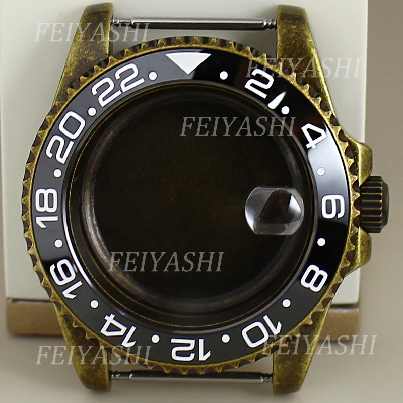 Bronze 40mm Luxury Watch Case Sapphire Crystal Glass Fashion Waterproof For Seiko NH34 NH35 NH36 NH38 Movement 28.5mm Dial Parts