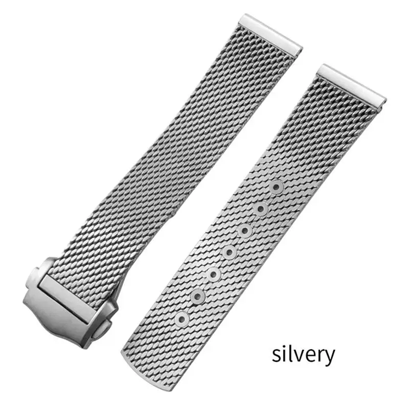 MAISITU Solid Titanium Alloy 19mm 20mm Watchband for Omega 007 Seamaster Diver 300 Watch Strap Woven Metal Bracelets