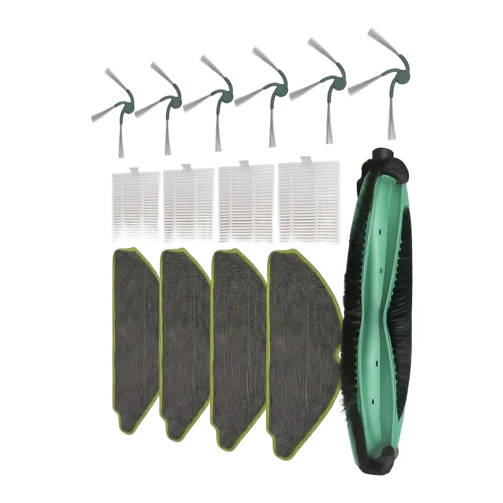 For Roomba 115Combo / 115Combo+ Replacement Accessory Set with 1 Main Brush 6 Side Brushes 4 Filters 4 Mop Pads