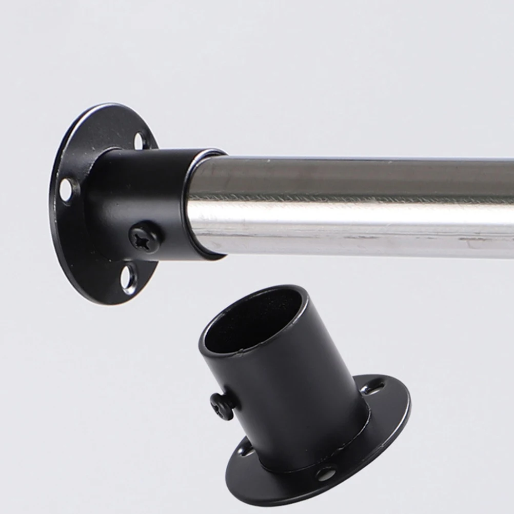 

Stainless Steel Flange Seat Closet Rod Brackets Heavy Duty Holders Clothes Shower Curtain Pole Socket