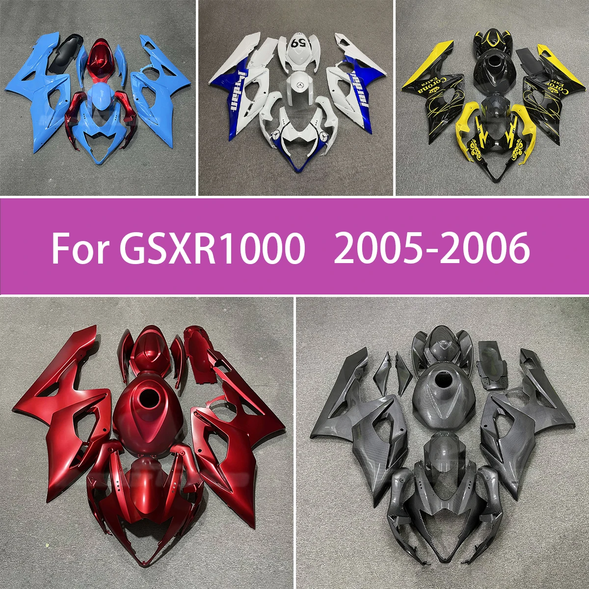 

Комплект обтекателей для Suzuki 2005 2006, GSXR1000, комплект обтекателей, сменный комплект из АБС-пластика для мотоцикла, индивидуальная посадка 05 06 GSXR 1000