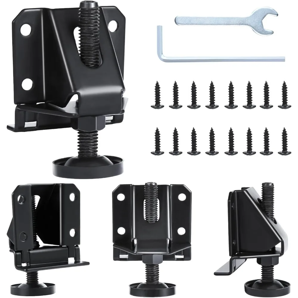 

Heavy Duty Leveling Feet, 0.09 Thick Plate, 332lbs Capacity Each, 2 Height Adjustable Furniture Legs with Hex Key, for Workbench