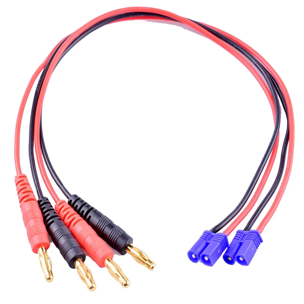 20PCS 16AWG 300mm Banana Connector Plug Adapter Battery Charger Lead Cable EC2 To 4mm For RC Drone Lipo Battery RC Airplane Part