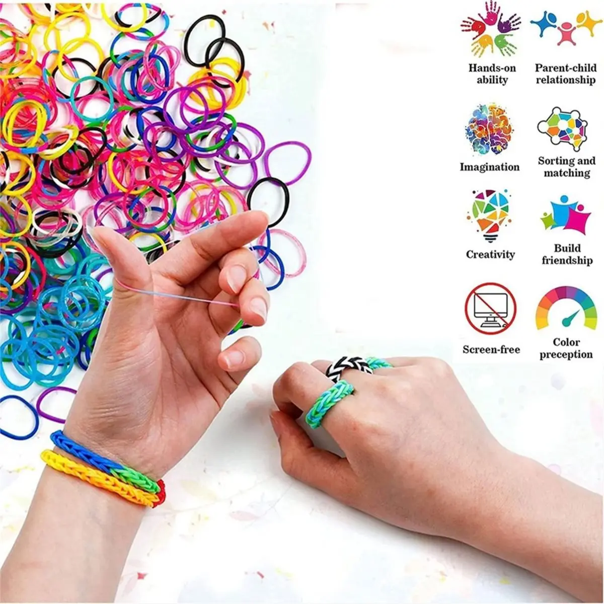 update. 17500+ Rubber Band Bracelet Kit with 3 Layer Transparent Container, Bracelet Kit Making Refill Kit Gifts for Daughter