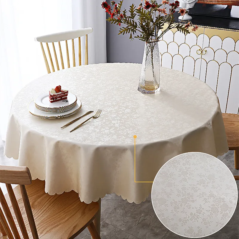 

New Waterproof anti scald anti oil and wash free circular dining table cloth for home use hotels, restaurants and restaurants