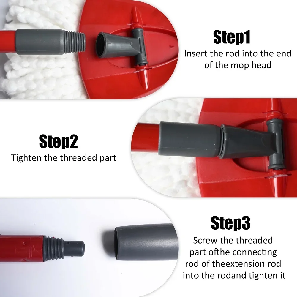 Spin Mop Replacement Handle for Vileda/O-cedar Daily Dust Mops Pole Floor Cleaning Spin Mop Replace for Refills and Brooms