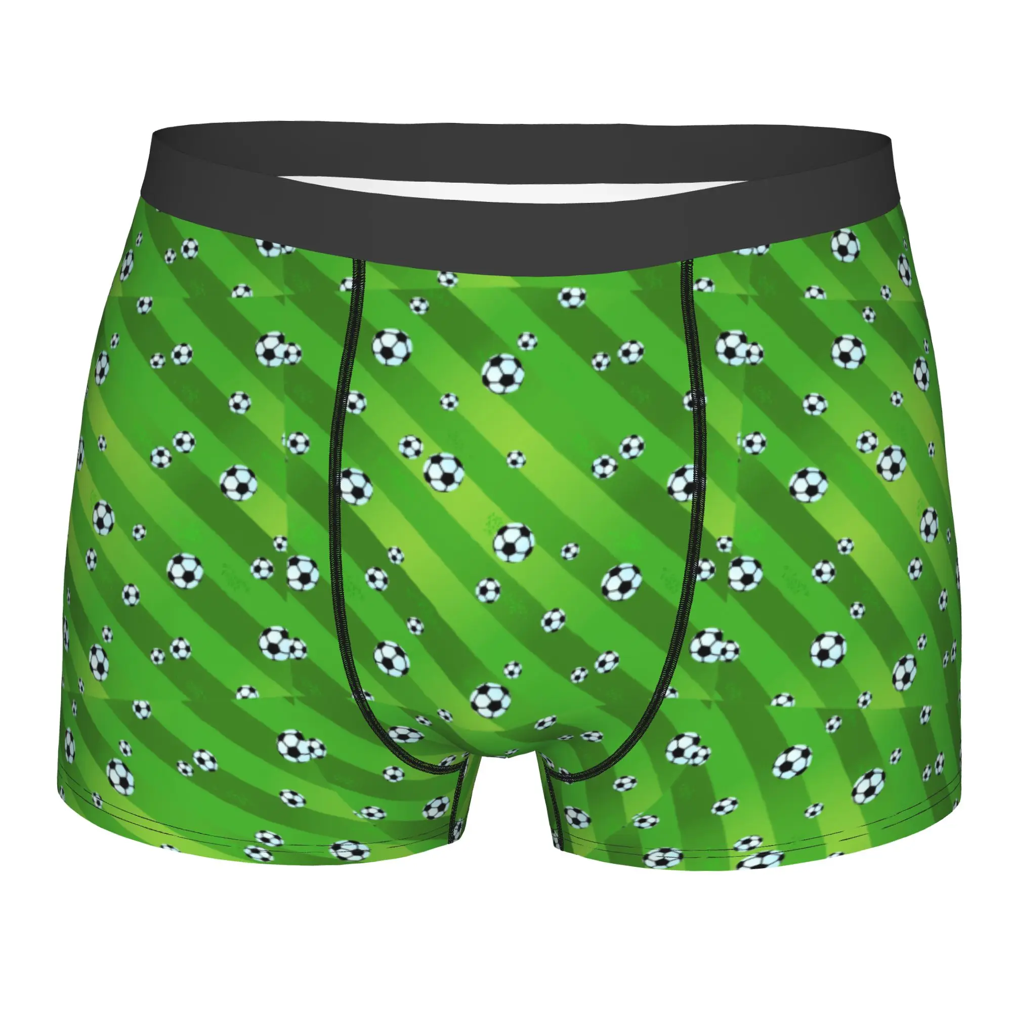 Custom Footall Field And Soccer Ball Pattern Underwear Men Breathable  Boxer Briefs Shorts Panties Soft Underpants For Male