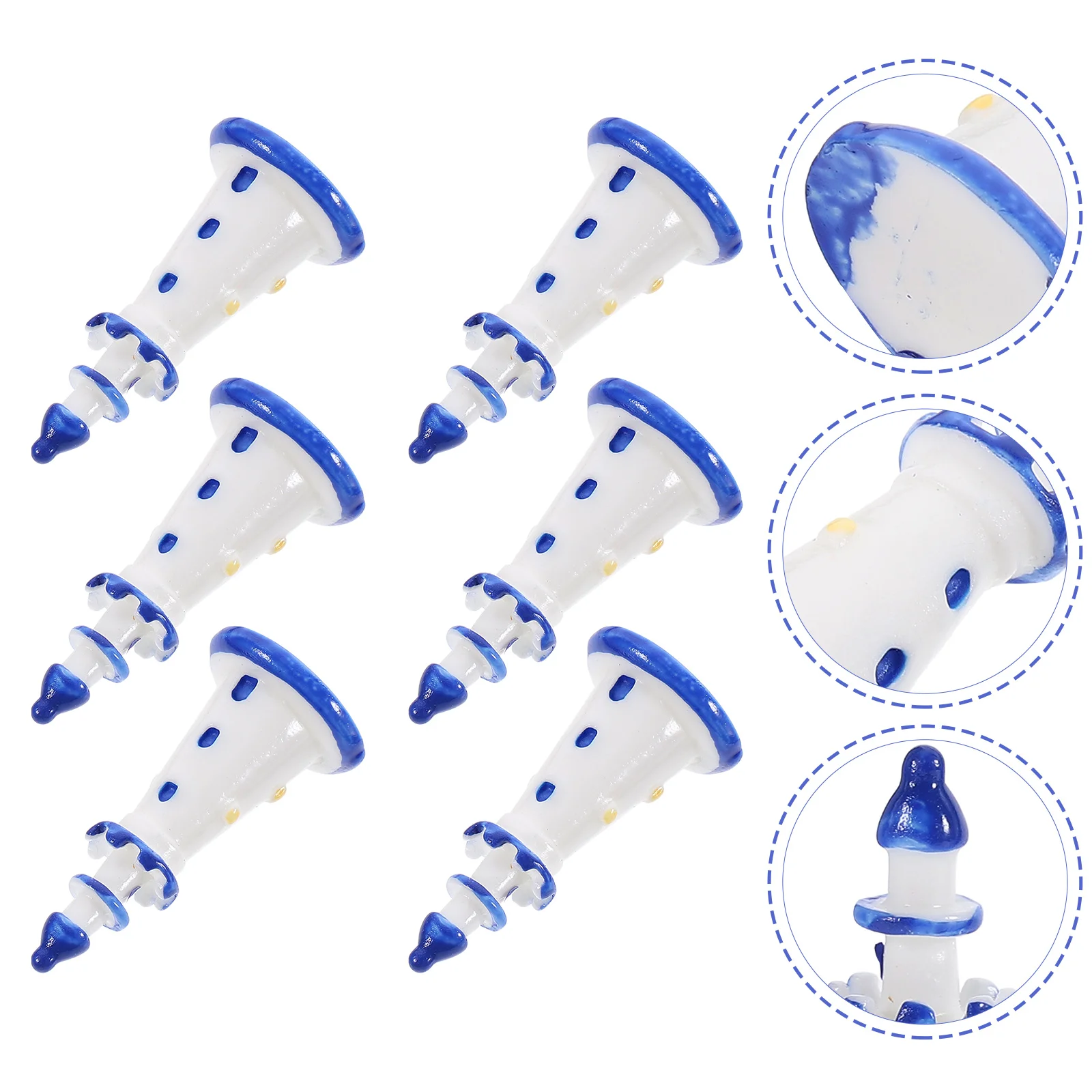 

10 Pcs Mini Lighthouse Resin Decor Micro Ornament Decorations for Home Ocean Crafts Dollhouse