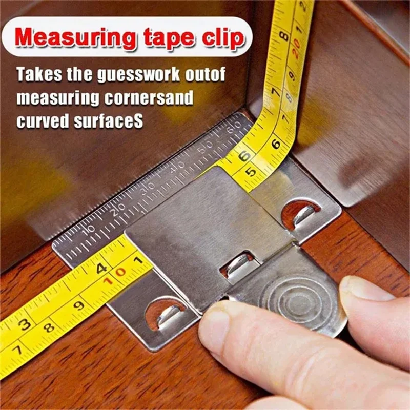 

Stainless Steel Measuring Tape Clip Clamp for Fixing the Measuring Device Corner Angle Measure Locator Clip Portable Hand Tool