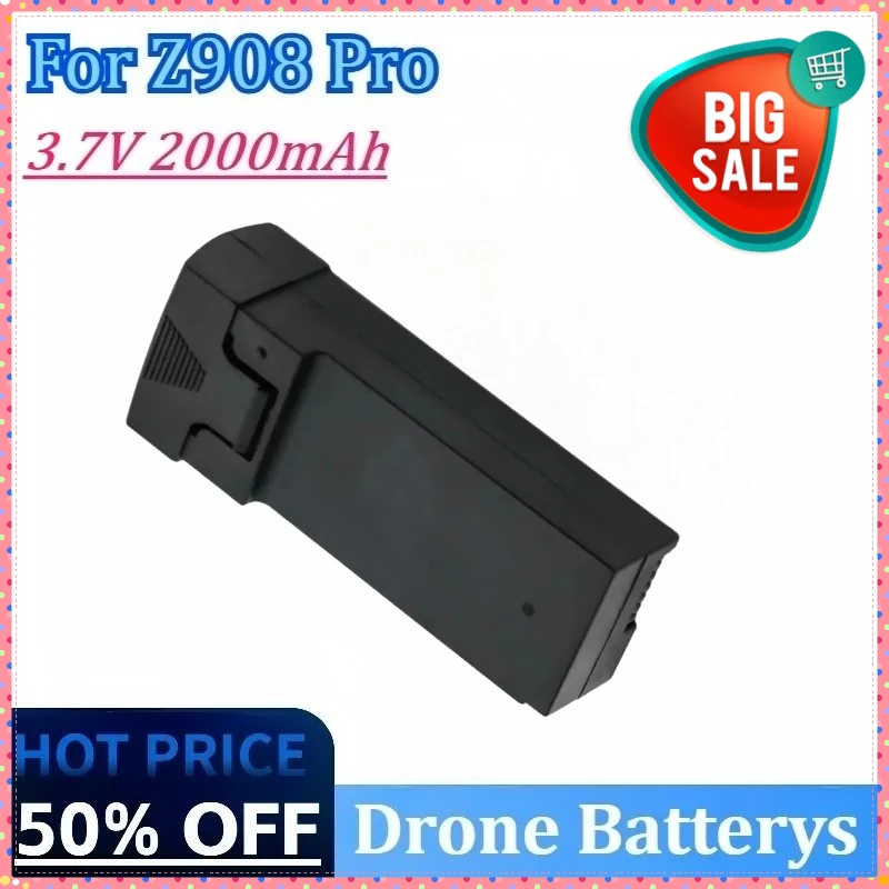 

3.7V 2000mAh High Quality Drone Battery for Z908 Pro RC Plane Drone Grey/Black Battery Accessories Parts Rechargeable Battery