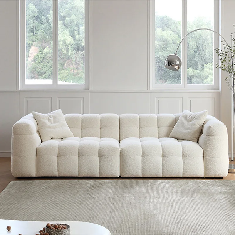 

AT Living room straight row sofa three-person model room hotel fabric sofa clothing store Internet celebrity sofa