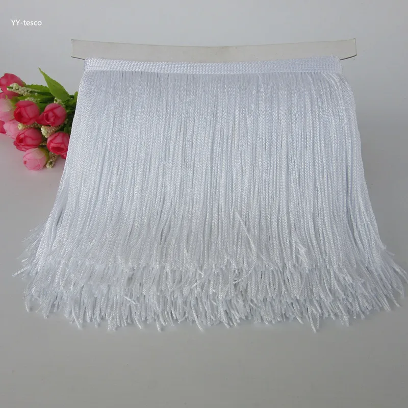 10yard Dark green Fringe Tassel Trimming Lace Latin Dress Macrame Dance Clothing Polyester Single Band 15cm Lace Ribbon
