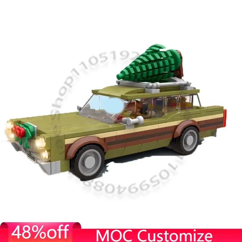 

341 PCS Couple Christmas Vintage Family Car MOC Customize Modular Building Block Popular Simple Model DIY Boys Assembly Toy Gift
