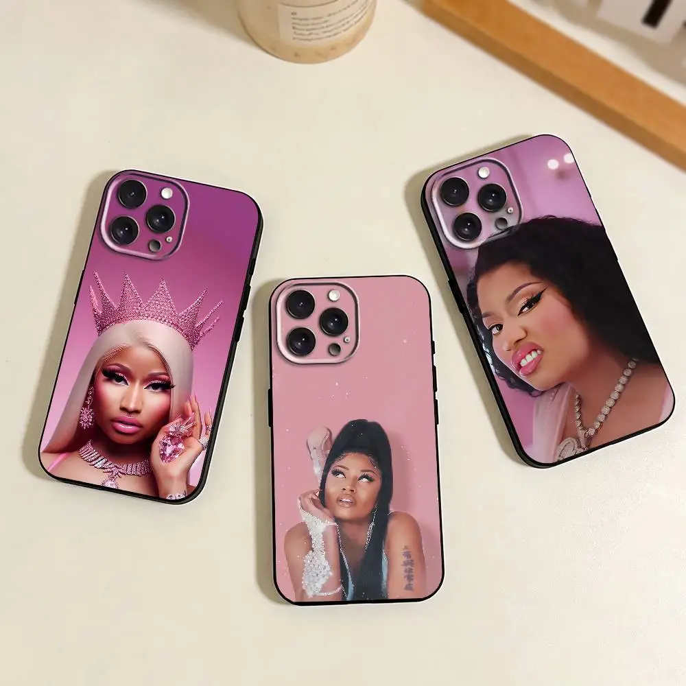 N-Nicki Minaj Female R-Rapper Phone Case For iPhone 17,16,15,14,13,12,11 Plus,Pro Max,XS,Soft Silicone Black Cover