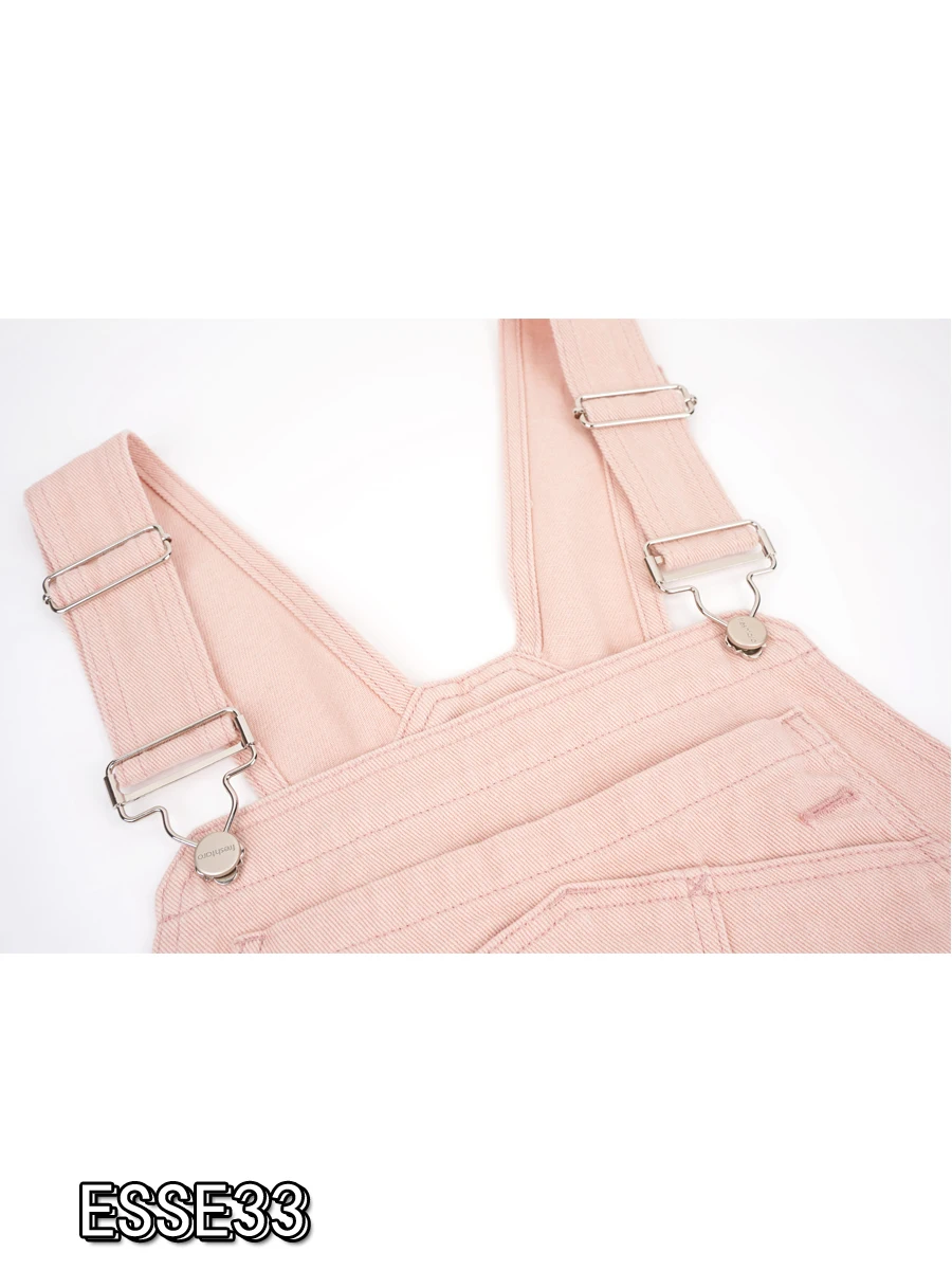 

Sweet but Not Too Much Orange Pink Wide Leg Denim Overalls Women's Loose Jeans High Waist Zipper Fly Long Trousers