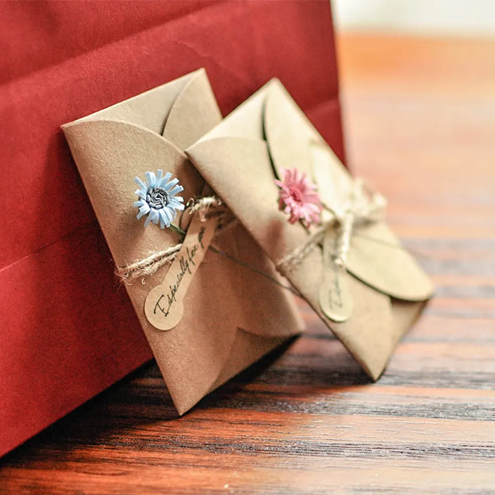 

18Pcs Dried Flower Greeting Cards Premium Odorless Kraft Paper Handmade Elegant Wedding Birthday Valentine Mother's Day Business