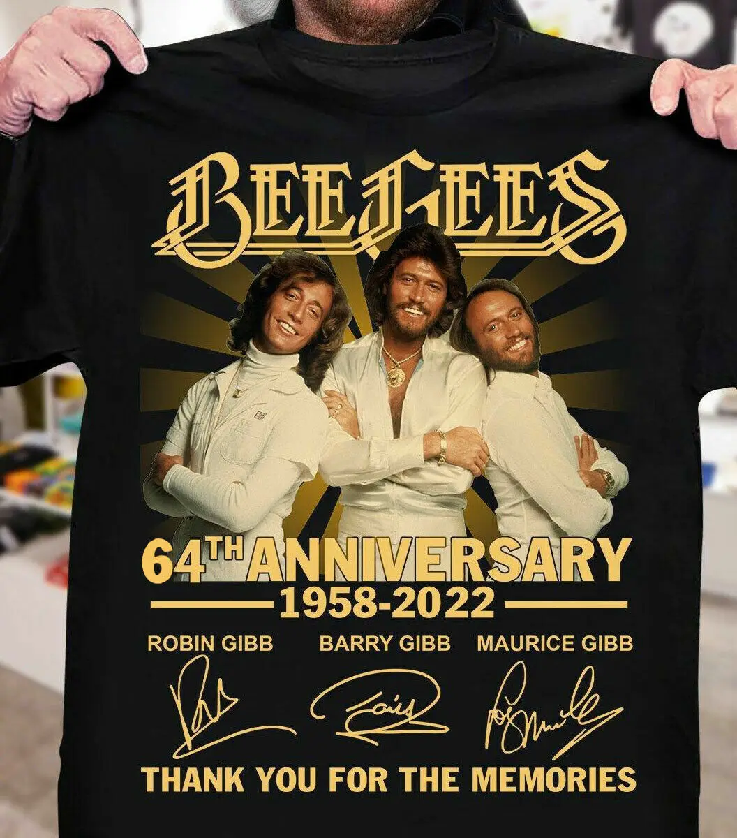 

Винтажная хлопковая черная рубашка унисекс Bee Gees в честь 64-летия S-234XL AA1151