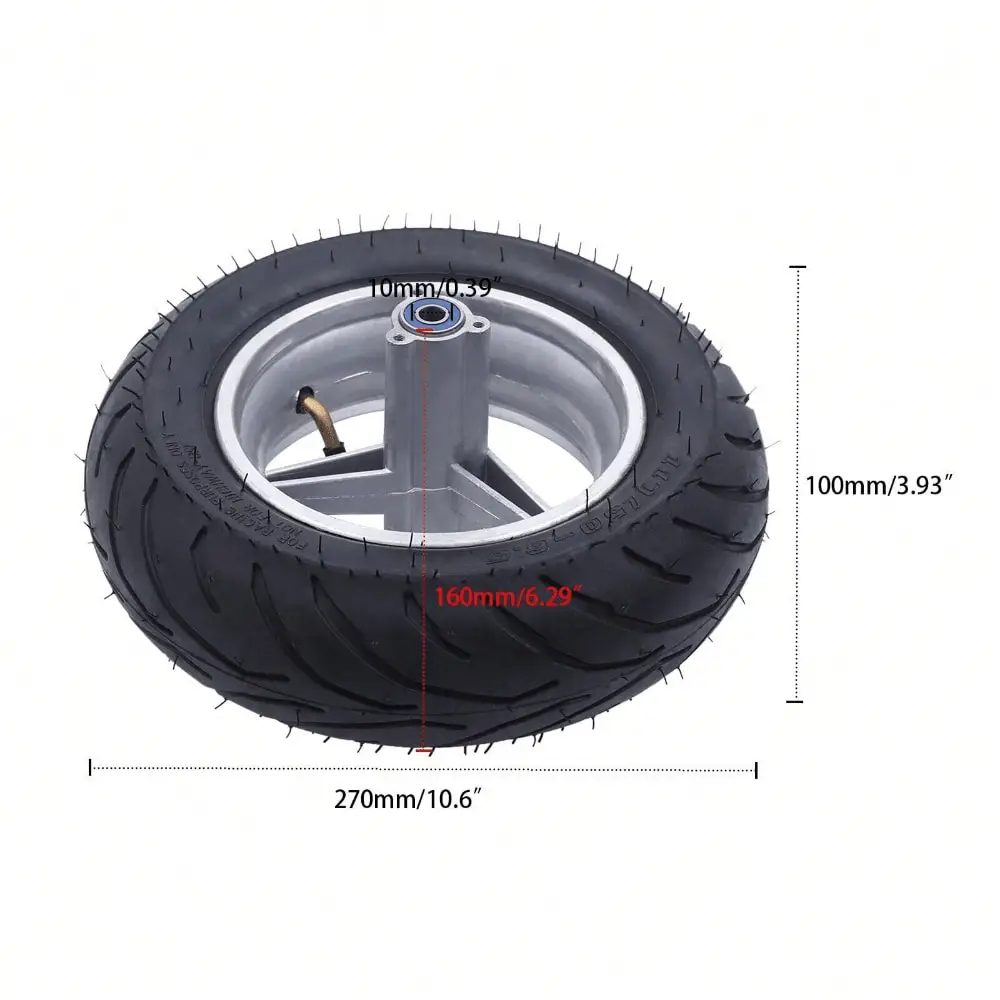 

110/50-6.5 Rear Wheel Tyre Tire W/ Bearings 49cc 2 Stroke Mini Pocket Rocket Bike W/Tyre Hub Rim Tube