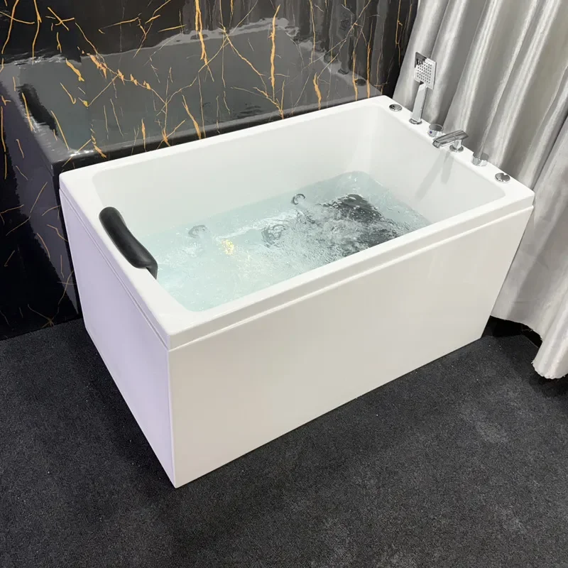 for Square Acrylic Bathtub Deep Soak Massage Jetted Tub for Hotel Engineering Project Bubble Bath Spa Cylinder Direct from