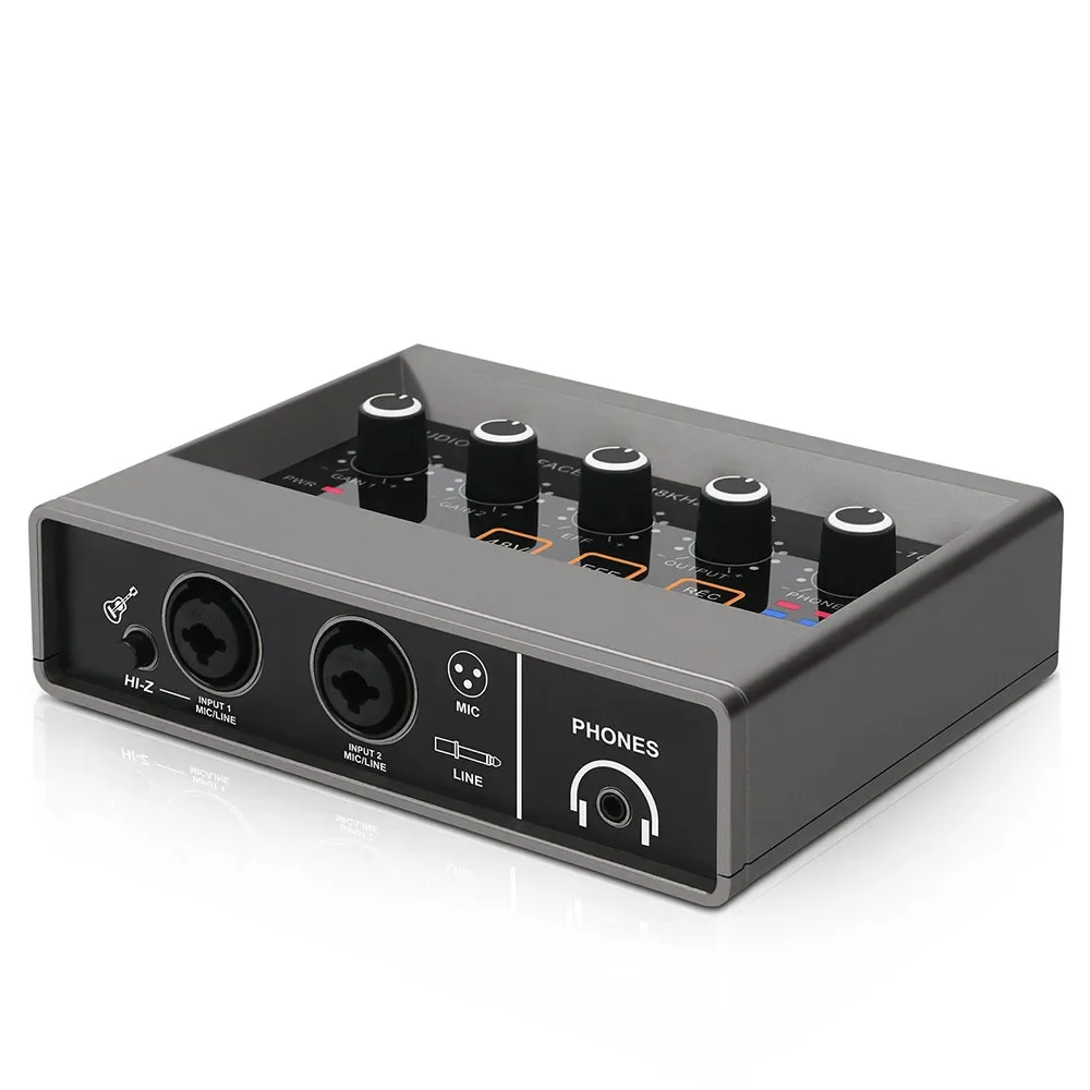 Professional sound card, high-quality recording studio audio interface, small computer live streaming sound card, mixing console