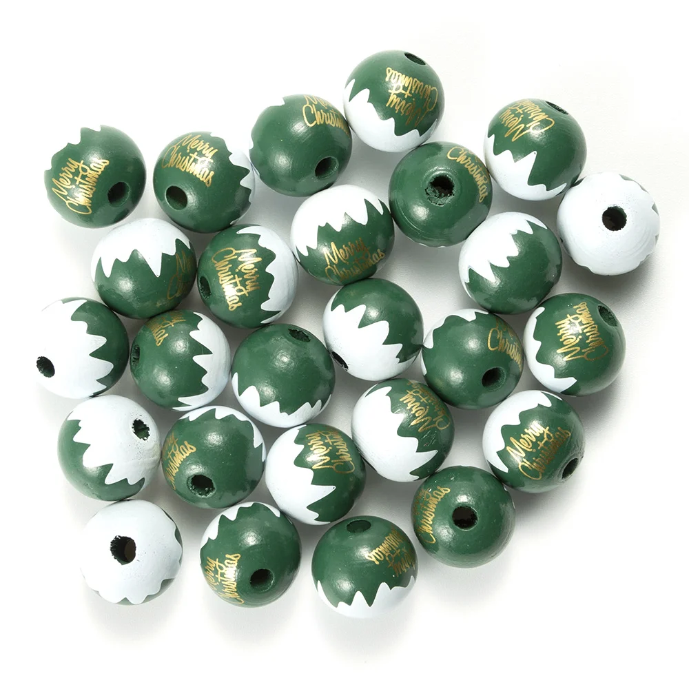 

Прочный 100 шт. DIY 20 мм Рождественский шар Джутовая веревка с кисточкой Деревянная бусина (зеленый)