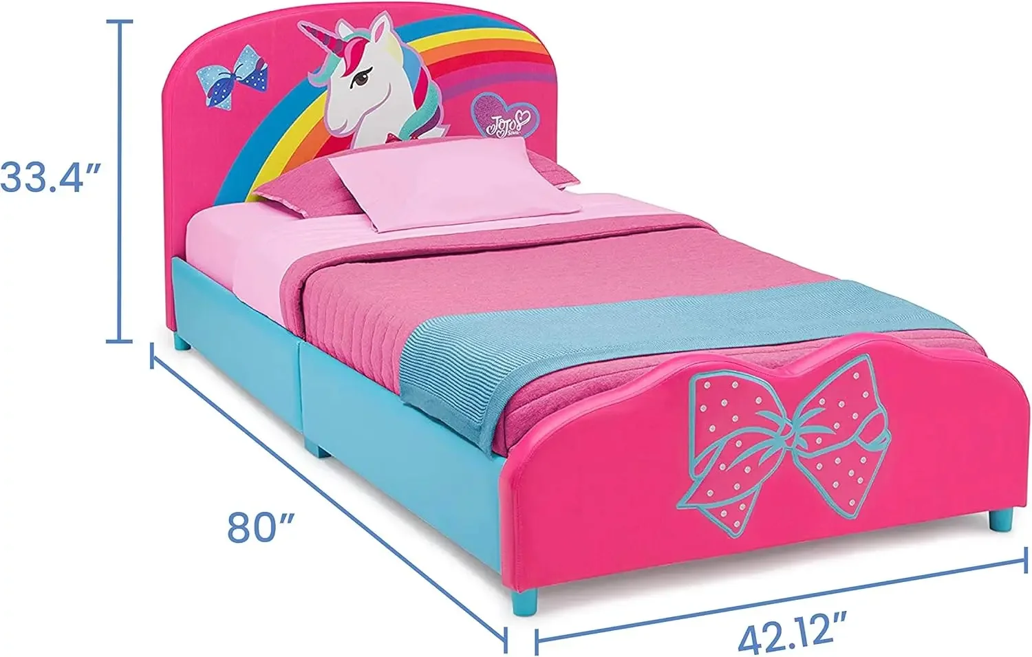 Cama de solteiro estofada infantil,