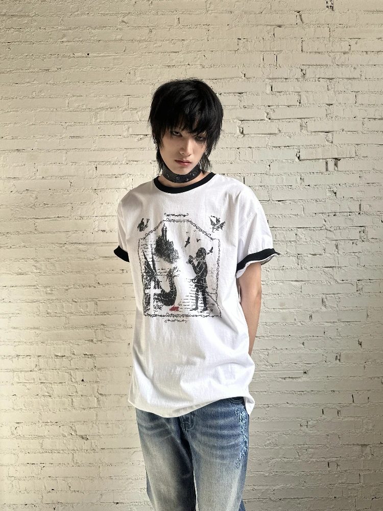 

Epic Bla Band Printed ort Sve Dragon And Knight T-irt FromTheisland Youth Cotton Casual round Ne Summer Top