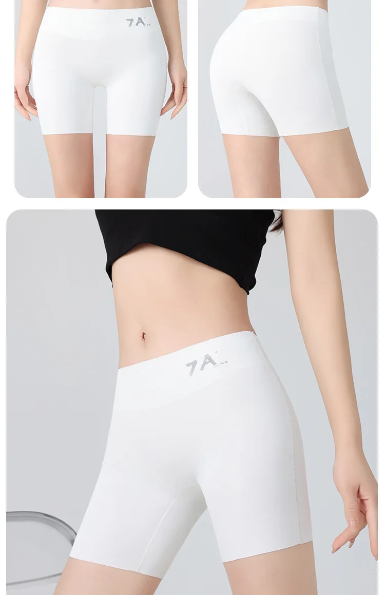 Sommer Neuheit: Damen-Shorts mit Hoher Taille, Nahtlose Sicherheitshose, Blendfreie, Abriebfeste Unterhose, Bauchweg-Effekt, Nicht-kräuselnde Basis-Hose – Detail 21