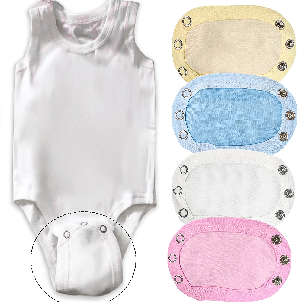 4PCS Soft Jumpsuit Extended Cloth Pad Baby Crotch Cotton Jumpsuit Extended Button Climbing Suit Extended Diaper Pads