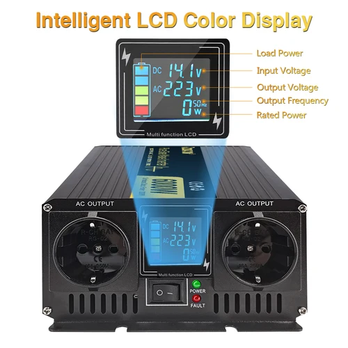 Imagen 2 del producto Inversor de Onda Sinusoidal Pura RDDSPON 4000W 5000W 6000W DC 12V 24V 48V a AC 220V 50Hz 60Hz, Banco de Energía Portátil, Convertidor de Voltaje