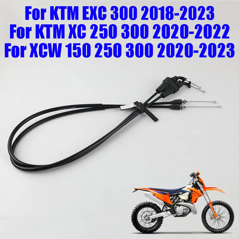 Motorcycle Parts 2 Throttle Cable Accelerator Pull Line Fuel Pipes Steel Wire For KTM EXC XC XCW 150 250 300 2020 - 2023 EXC300