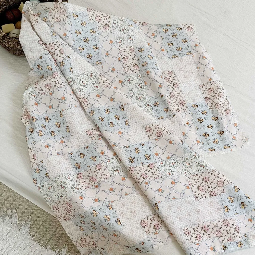 140 x 50 cm Baumwolle, 60er-Jahre-Digitaldruckstoff, elegantes Blumen-Patchwork für Taschen, Kinder- und Damenbekleidung, Nähtuch – Detail 18