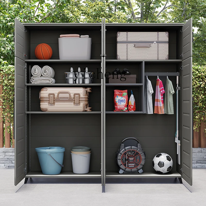 CF outdoor locker rain and sun protection large capacity garden large capacity locker aluminum alloy tool storage cabinet