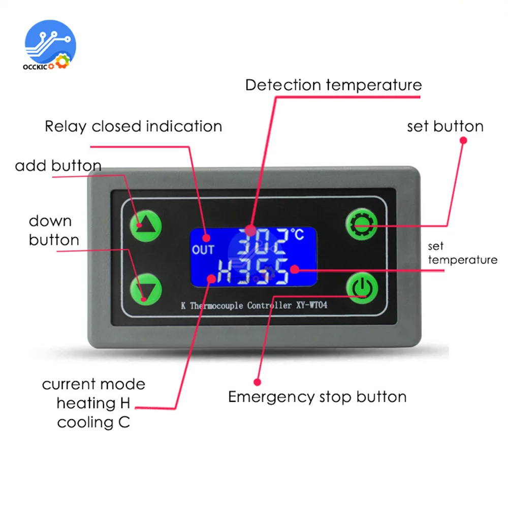 WIFI Remote High Temperature Digital Thermostat K-type Thermocouple High Temperature Controller -99~999 Degrees XY-WT04