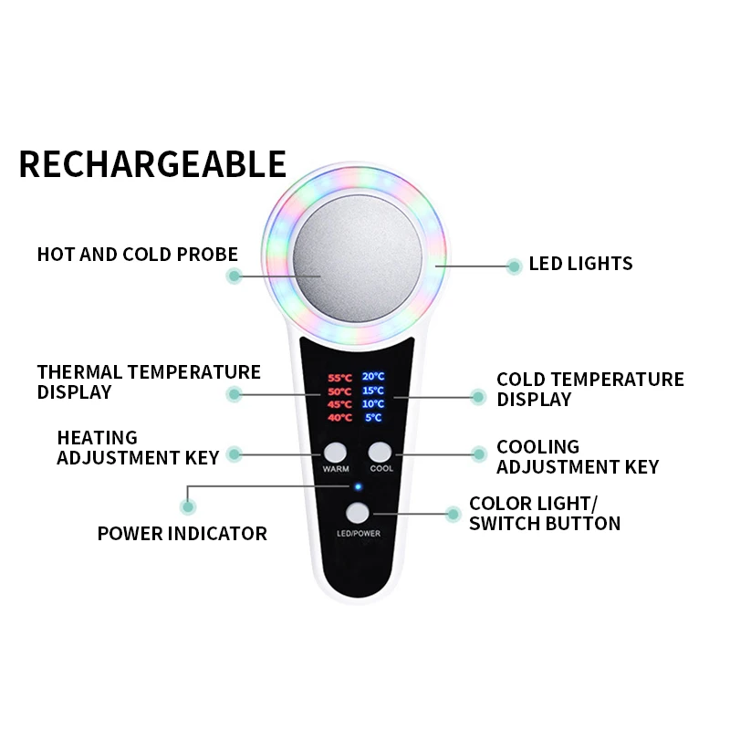 العلاج بالتبريد جهاز العناية بالوجه التدفئة رفع الوجه تشديد مكافحة الشيخوخة الوجه سبا تقليص المسام مدلك العناية بالبشرة ترطيب الجلد