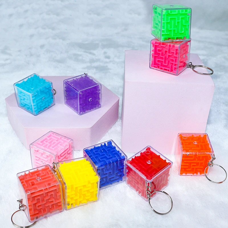 10Pcs 3D Maze Puzzle Intelligence Toys Keychain Kids Birthday Party Favors Gift Bag Souvenir Baby Shower Rewards Pinata Fillers