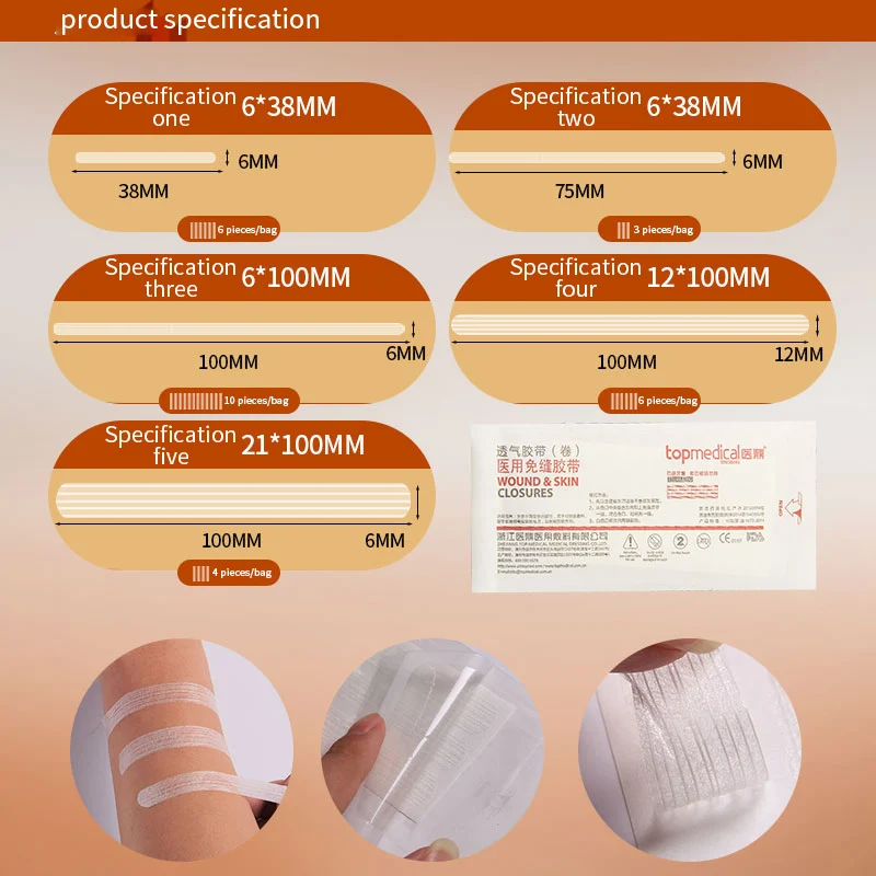 Steri Strip Wound Skin Closure Strips Surgical Sutures Postpartum Wound Repair Cosmetic Surgery Adhesive Medical Health Care