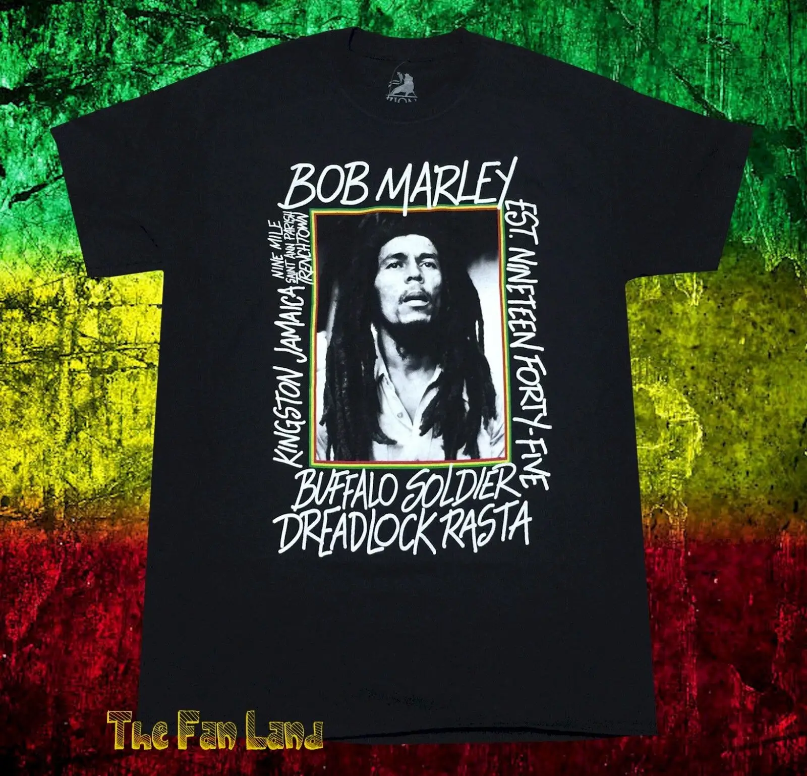 New Bob Marley Buffalo Soldier Dreadlock Rasta 1983 Mens Rasta Vintage T-Shirt